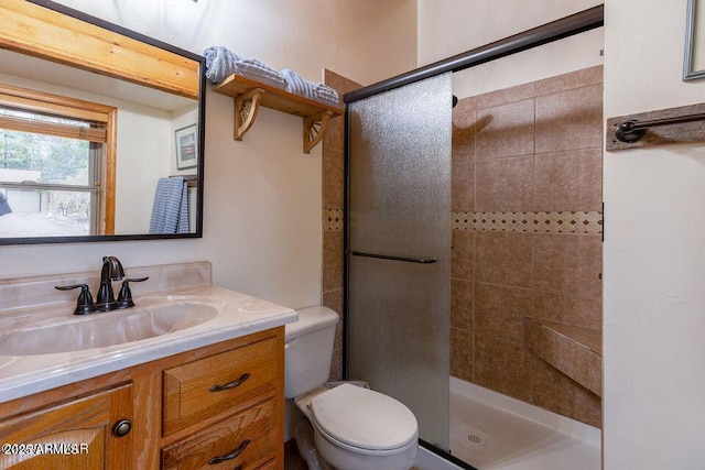 4893 W Big Pine Dr, Lakeside, AZ 85929 - full bath featuring toilet, a stall shower, and vanity