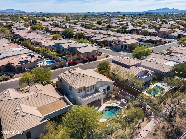 bird's eye view featuring a mountain view