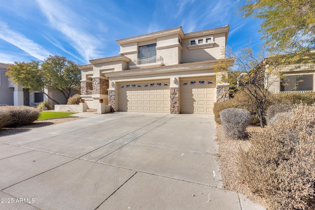 view of front of house with a garage