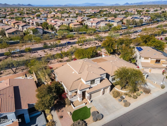 bird's eye view featuring a mountain view