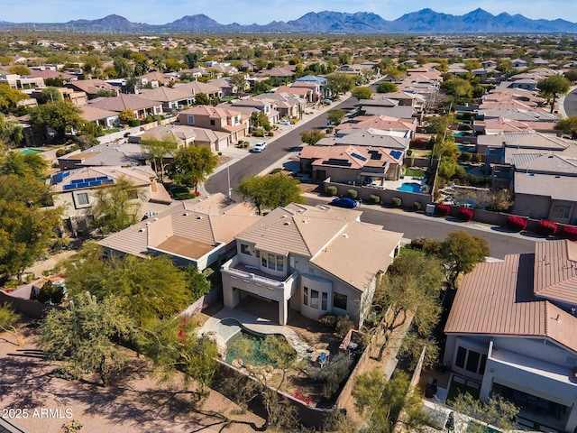 drone / aerial view with a mountain view