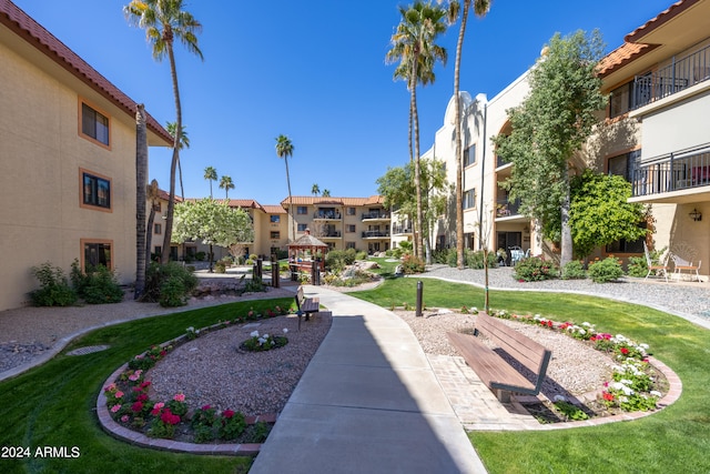 view of community featuring a yard