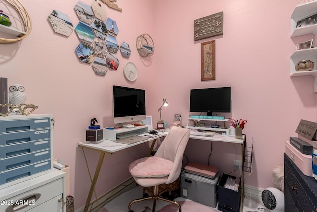view of home office