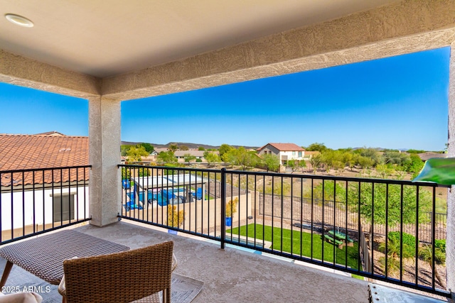 balcony with a residential view