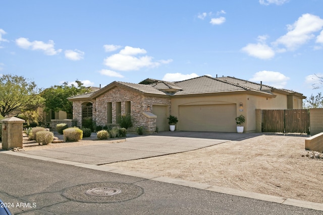 view of front of home with a garage