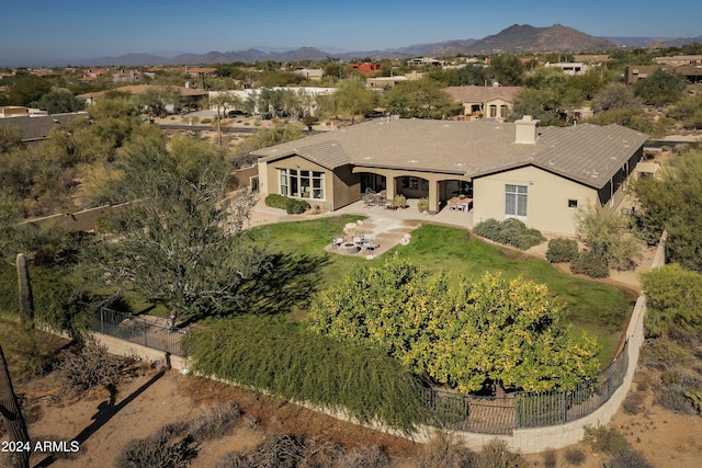 bird's eye view featuring a mountain view