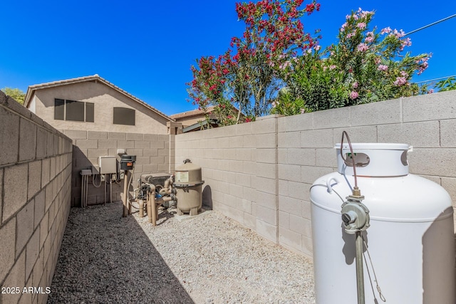 view of patio with a fenced backyard
