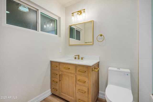 bathroom featuring toilet and vanity