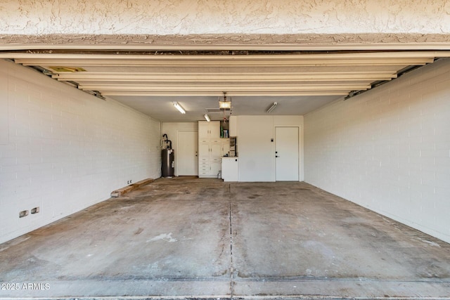 garage with electric water heater