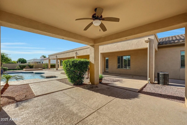 3531 E Norwood Cir, Mesa, AZ 85213 - view of patio with ceiling fan and cooling unit