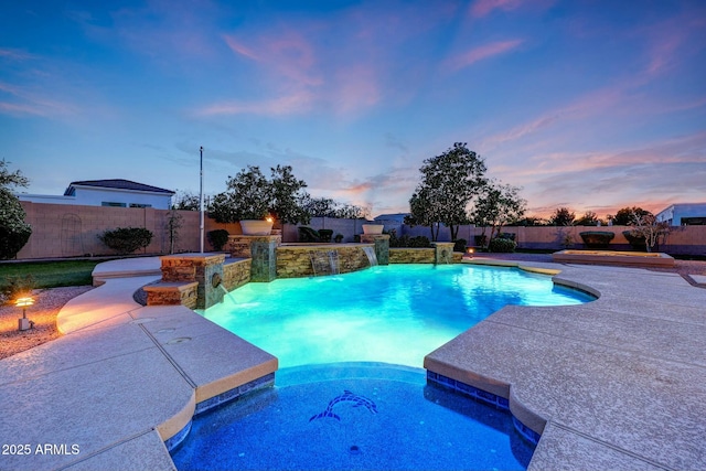 3531 E Norwood Cir, Mesa, AZ 85213 - view of pool featuring a jacuzzi, a fenced backyard, and a patio area