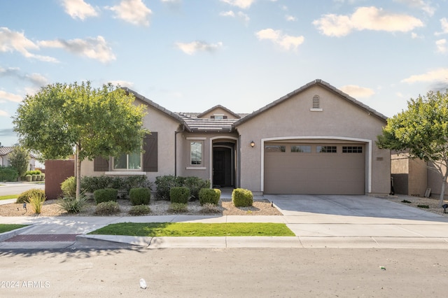 view of front of house with a garage