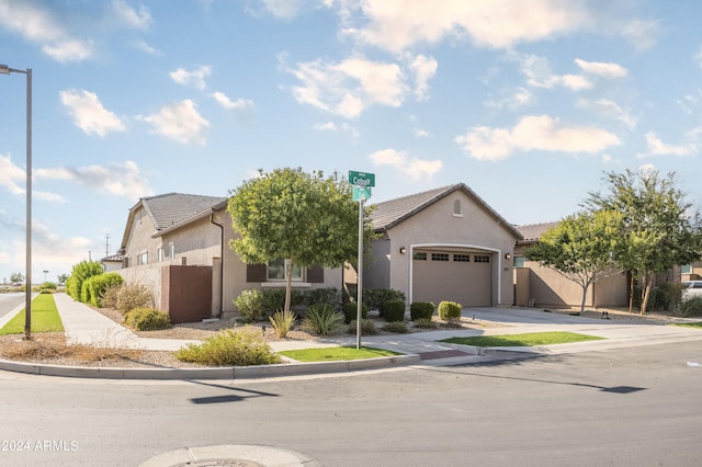 view of front facade featuring a garage