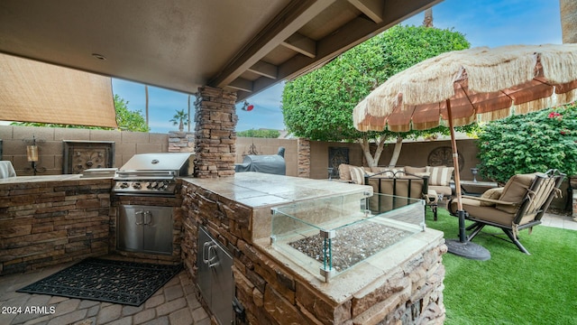 view of patio featuring area for grilling