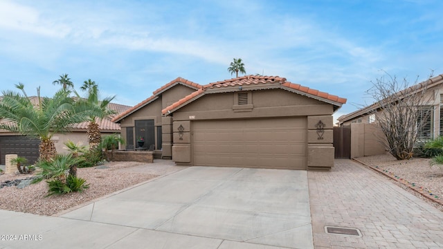 view of front of house with a garage