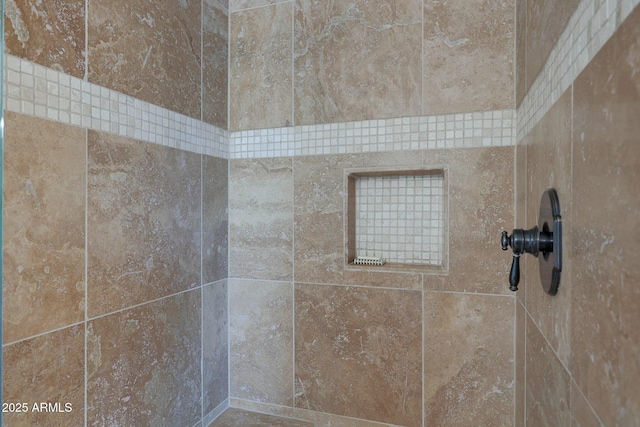 bathroom view of tiled shower