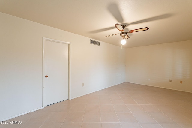 unfurnished room with ceiling fan