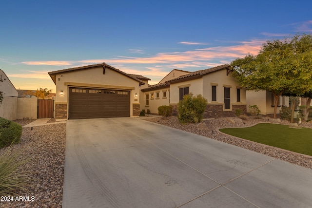 view of front of house featuring a garage