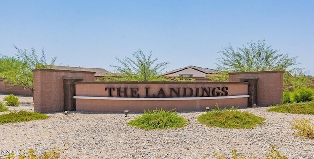 view of community sign