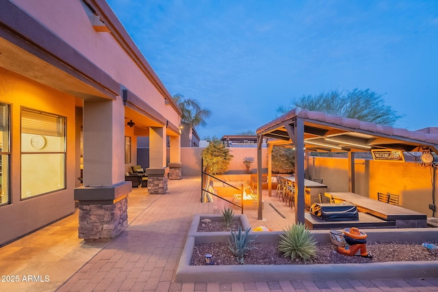 view of patio featuring a fenced backyard