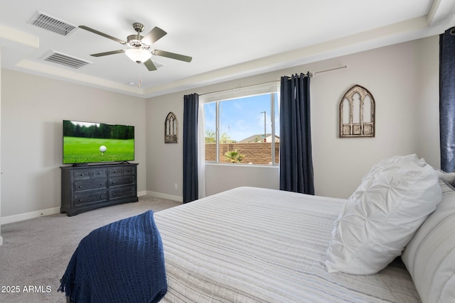 15663 S 183rd Dr, Goodyear, AZ 85338 - carpeted bedroom featuring baseboards, visible vents, and a raised ceiling