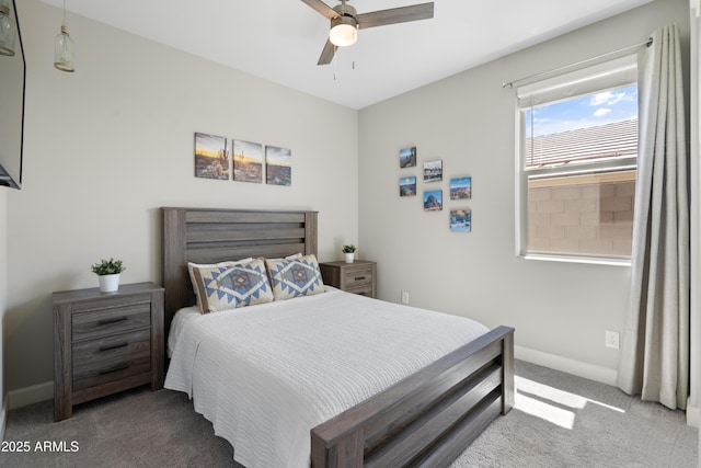 15663 S 183rd Dr, Goodyear, AZ 85338 - bedroom featuring baseboards, a ceiling fan, and carpet