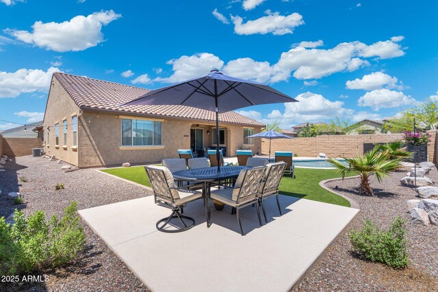 15663 S 183rd Dr, Goodyear, AZ 85338 - view of patio / terrace with a fenced backyard and outdoor dining space