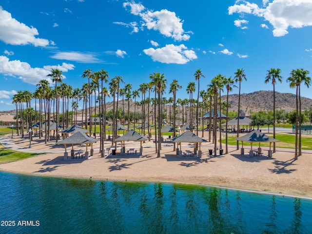 15663 S 183rd Dr, Goodyear, AZ 85338 - exterior space with a gazebo and a mountain view