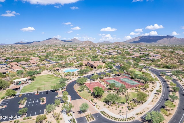 bird's eye view featuring a mountain view