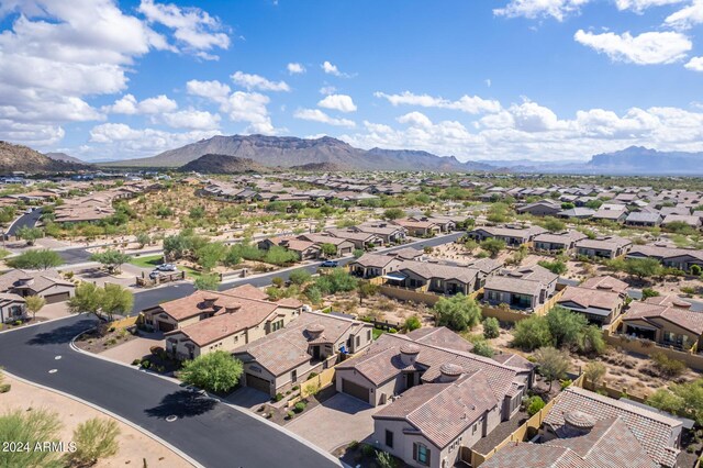 aerial view with a mountain view