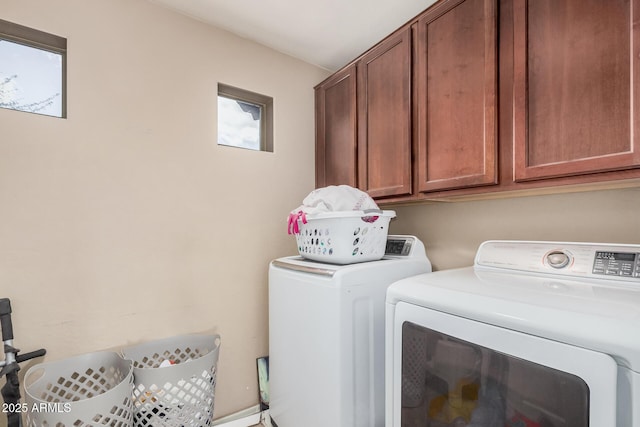 2748 E Dennisport Ave, Gilbert, AZ 85295 - laundry room featuring cabinet space, independent washer and dryer, and plenty of natural light