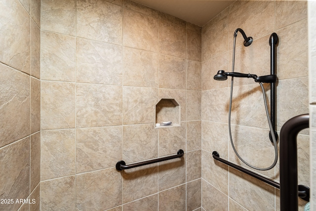 room details with a tile shower