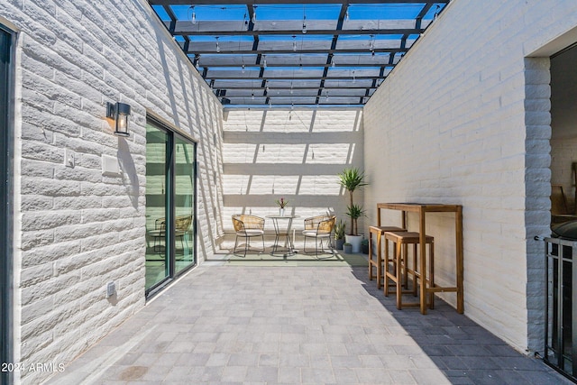 view of patio with a pergola