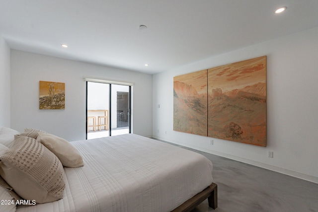 bedroom with concrete flooring