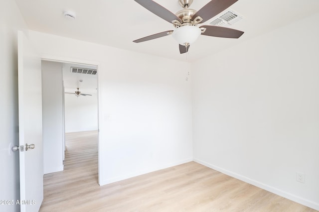 751 E Southern Ave, Phoenix, AZ 85040 - unfurnished room with light wood finished floors, visible vents, baseboards, and ceiling fan