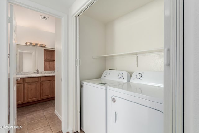 1825 W Ray Rd Unit 1070, Chandler, AZ 85224 - washroom featuring separate washer and dryer and light tile patterned floors