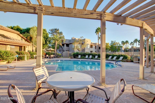 1825 W Ray Rd Unit 1070, Chandler, AZ 85224 - community pool featuring a pergola, a patio area, and a residential view