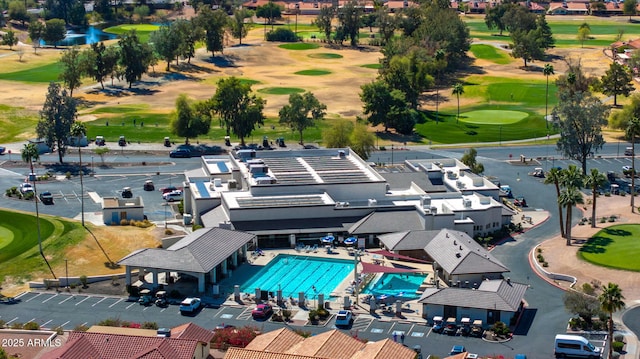 aerial view featuring golf course view