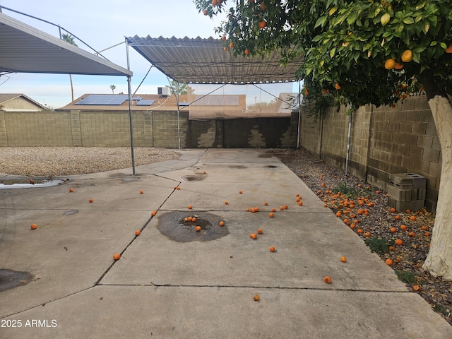 view of patio with a fenced backyard