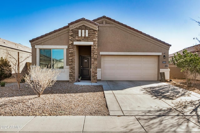 view of front of property featuring a garage