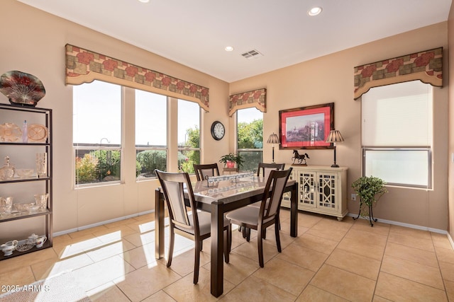 view of tiled dining room