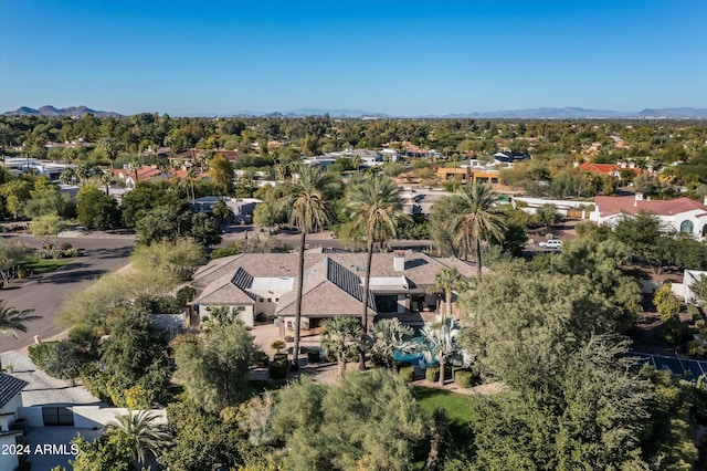 aerial view with a mountain view