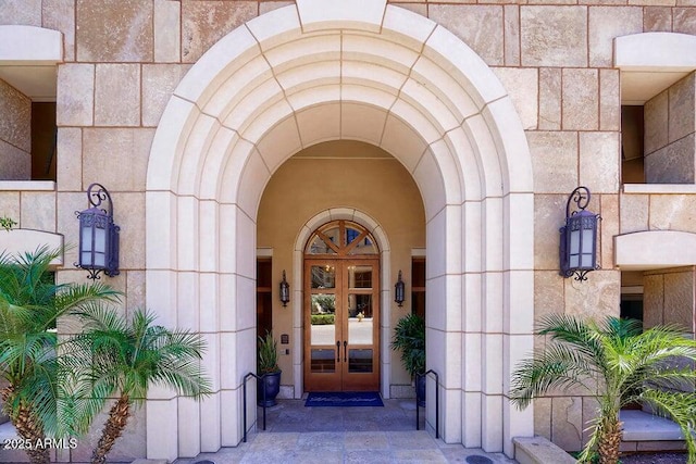 entrance to property with french doors