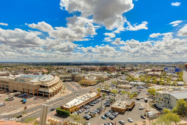 bird's eye view with a city view