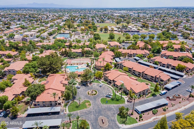drone / aerial view featuring a residential view