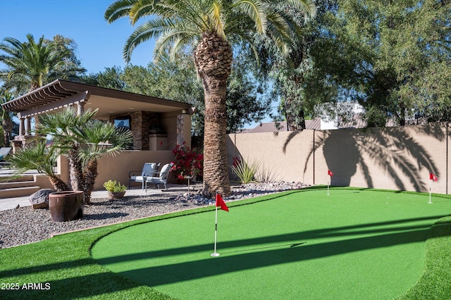 view of property's community featuring a patio