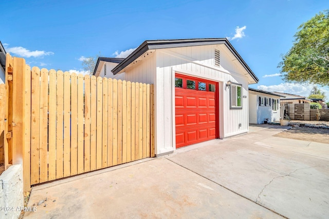 view of garage