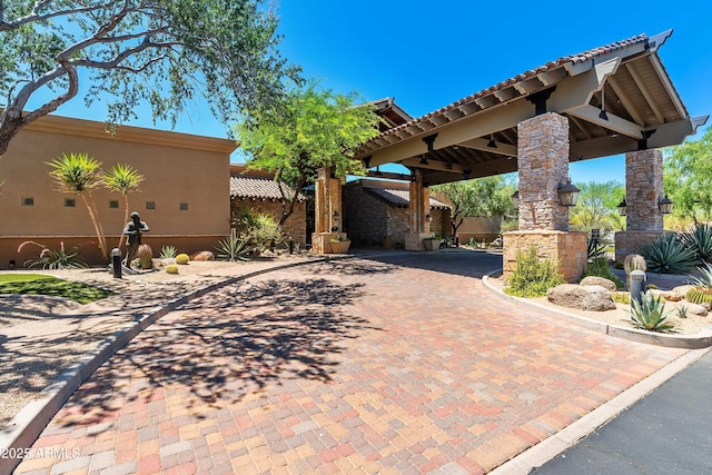 view of patio featuring a gazebo