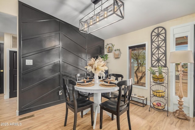 dining area featuring light hardwood / wood-style flooring