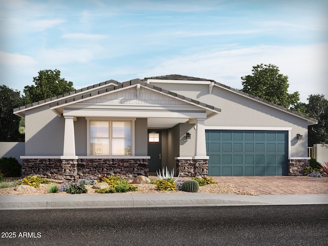 craftsman-style home featuring a garage